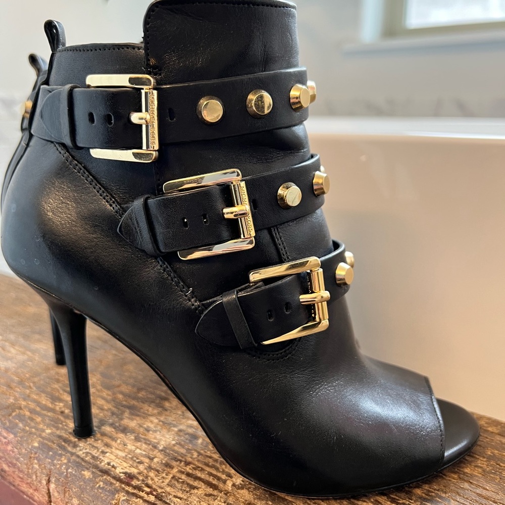 Michael Kors buckle open toe bootie
